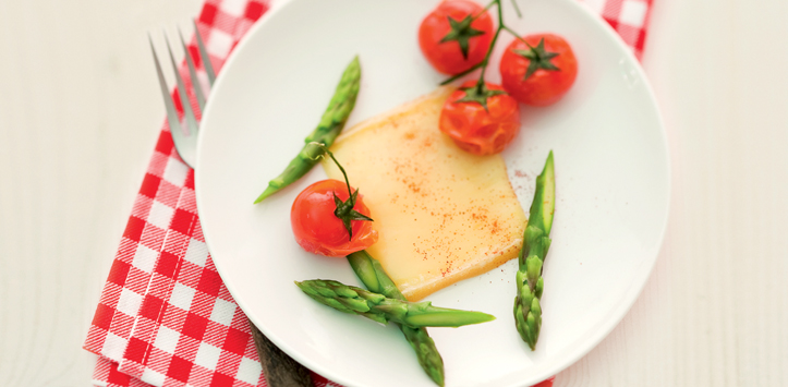 Klassisches Raclette mit Spargel